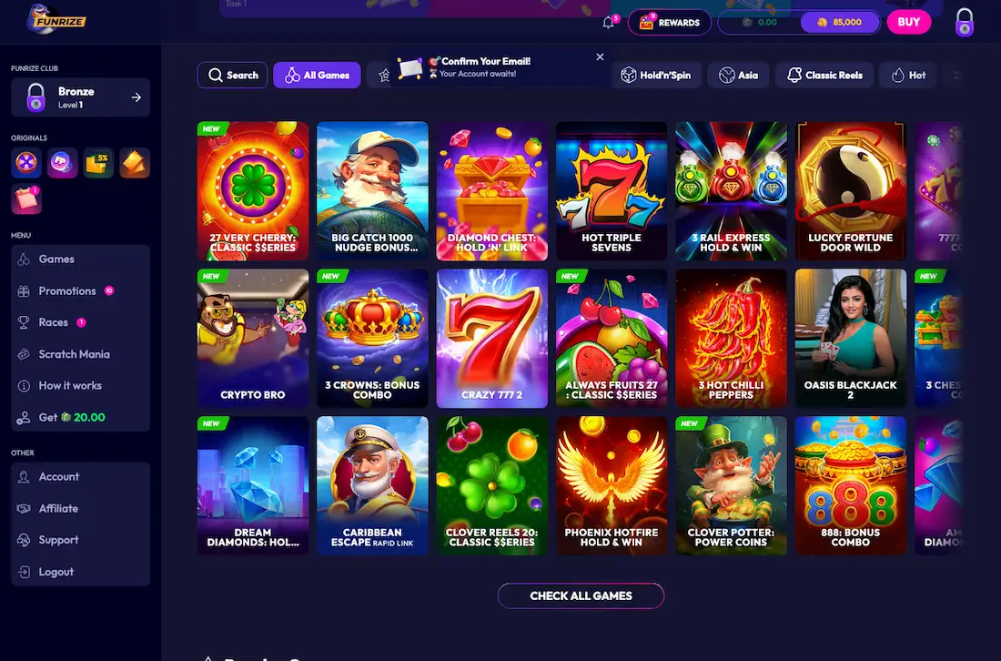 Funrize Casino screenshot 1 Funrize Casino screenshot 1