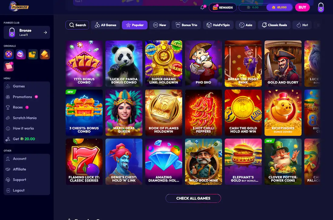 Funrize Casino screenshot 2 Funrize Casino screenshot 2