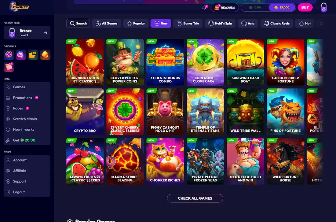 Funrize Casino screenshot 3 Funrize Casino screenshot 3