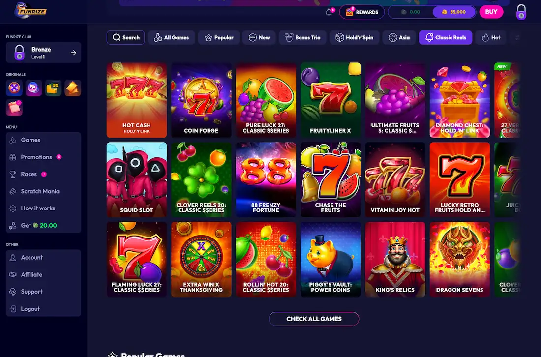 Funrize Casino screenshot 4 Funrize Casino screenshot 4