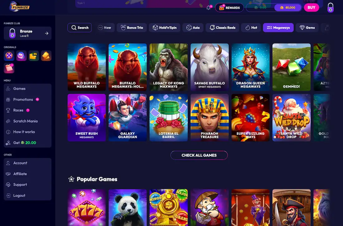 Funrize Casino screenshot 5 Funrize Casino screenshot 5