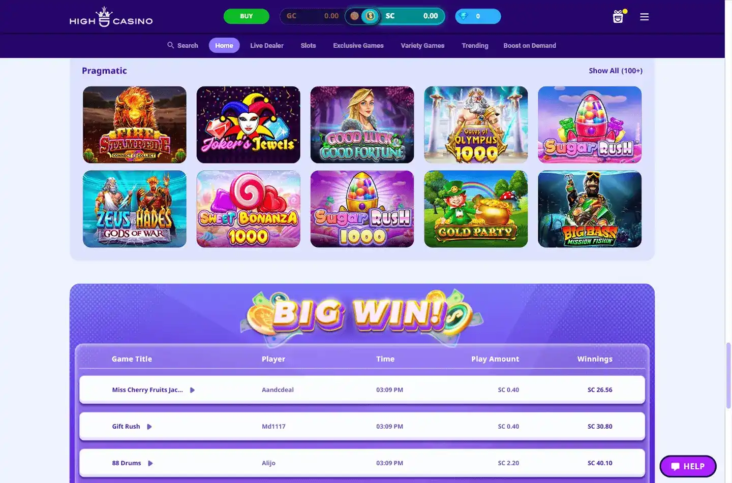 High 5 Casino screenshot 2 High 5 Casino screenshot 2