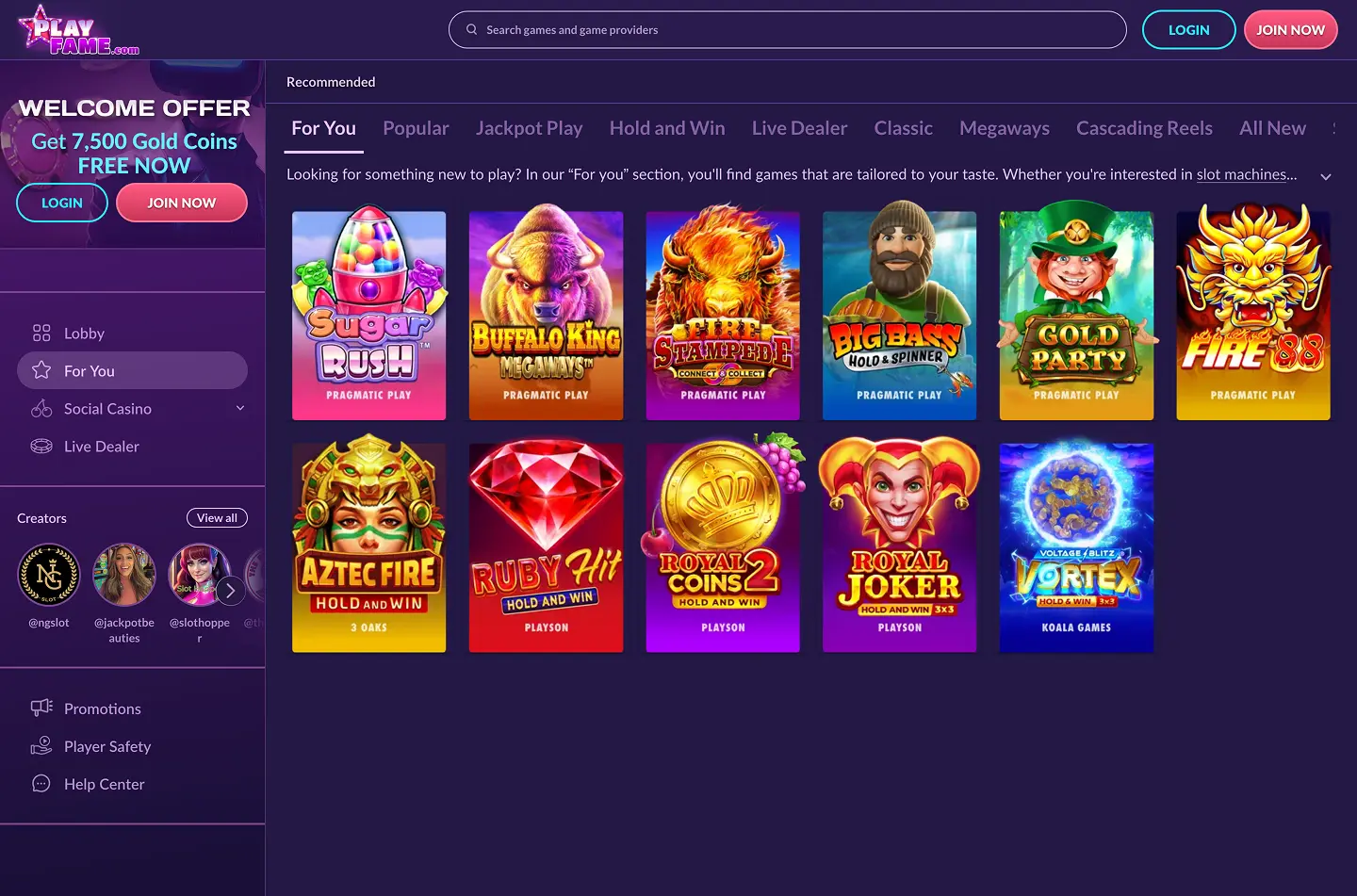 PlayFame Casino screenshot 6 PlayFame Casino screenshot 6